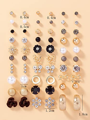 Image of Shining Diva Fashion 30 Pairs Combo Set Stylish Crystal Pearl Earrings for Women and Girls