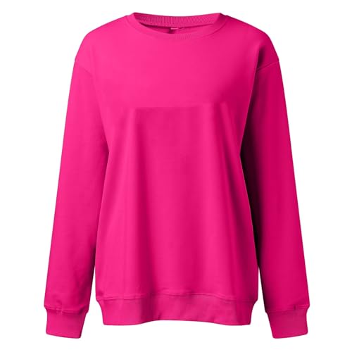 Image of Women Crew Neck Sweatshirts Fall Casual Oversized Sweat Shirts Long Sleeve Cute Preppy Sweatshirt Comfort Pullover