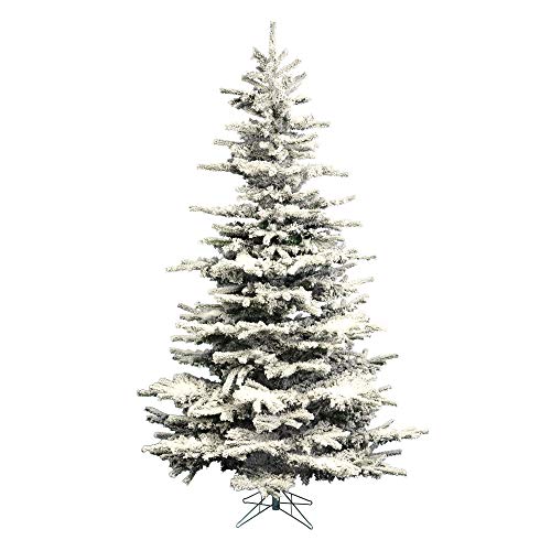 Vickerman 6.5' Flocked Sierra Fir Artificial Christmas Tree, Unlit - Lifelike Indoor Seasonal Home Decor - Maintenance Free Flocked Faux Christmas Tree