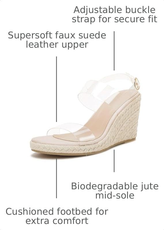 Image of VETASTE Womens Espadrille Wedge Sandals Heels Open Toe Platform High Heeled Ankle Strap Buckle Dress Wedges Shoes
