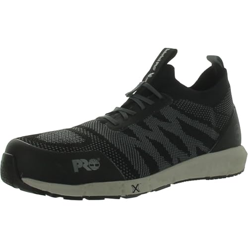 Image of Timberland PRO Radius Knit Composite Safety Toe Work Shoes - Rubber Outsoles - Moisture Absorbent - Breathable Black /Grey 10.5 D - Medium