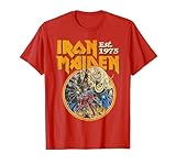 Iron Maiden Vintage Beast Circle Red Camiseta, Hombre, Rojo, L