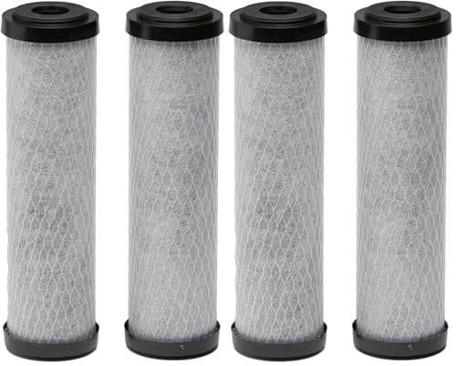 Image of EcoPure EPW2C Carbon Whole Home Replacement Water Filter-Universal Fits Most Major Brand Systems (4 Pack), 2 Count (Pack of 2), Light Gray /Black