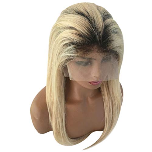 9A Water Wave Blonde Human Hair Lace Front Wigs 18Inch 13x6 Deep Part PrePlucked with Baby Hair Glueless Remy Hair Curly Wave Lace Frontal Wig Full End Lace Wigs #613 Color Human Hair Wigs for Women