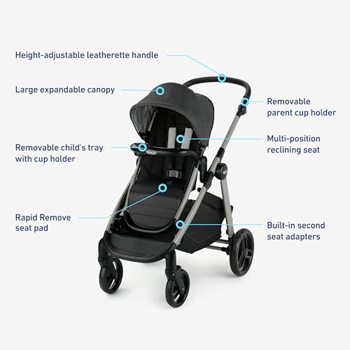 Image of Graco Modes Nest2Grow Baby Stroller, Slide2Me Adjustable Seat, 4 Modes of Use Capability from Infant Car Seat Carrier to a Double Stroller, Maison
