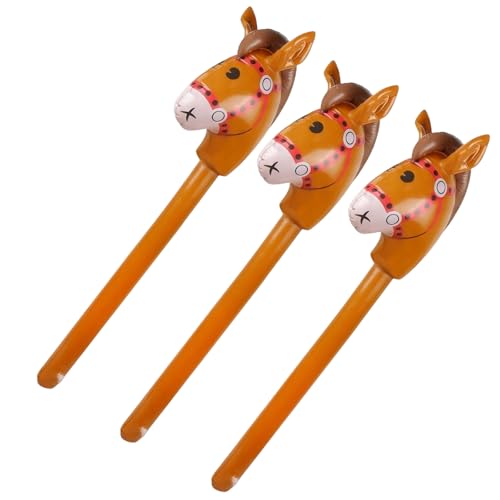 Horse on a Stick Inflatable Horse Stick 3 Pack Inflatable Stick Horse for Western Events and Party Decorations Adult Collectibles and Stress Relief Tools Portable PVC Material 37 x 13.5 Inches