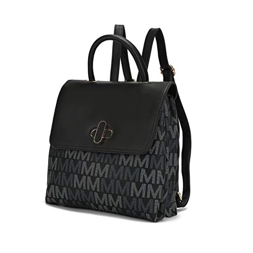 Mia K Collection Backpack Purse for Women & Teen Girls – PU Leather Top-Handle Ladies Fashion Travel Multi Pocket Black