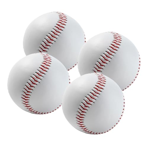 4 pièces Baseballsouple, 9 pouces,BaseballBalles d'entraînement,BallesdeBaseball Professionnelles,Balledebaseball standard,convient aux adultes et aux...