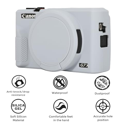 Funda de silicona para cámara Canon Powershot G7X Mark III gris miniatura 3