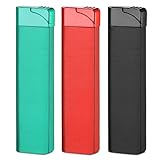 Mechero de gas recargable, resistente al viento, gas butano, sin gas, regalo para camping y exteriores (negro, rojo y verde)