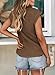 PRETTYGARDEN Blouses for Women Dressy Casual 2026 Spring Summer Business Office Tops Cap Sleeve Textured Cute Work Shirt (Coffee,X-Large)