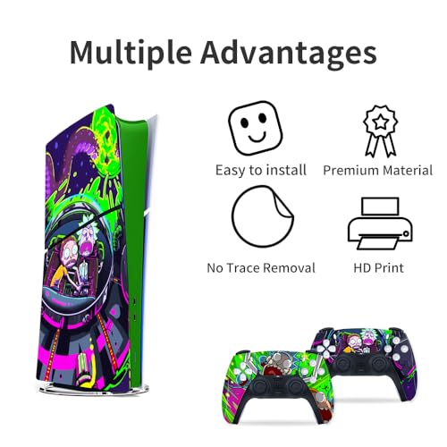 Toxxos Capa para PS5 - Capa de acessórios para console e controle de disco fino Capas para controle