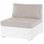 Beliani Gartenlounge Sano II PE-Rattan Weiß & Sandbeige