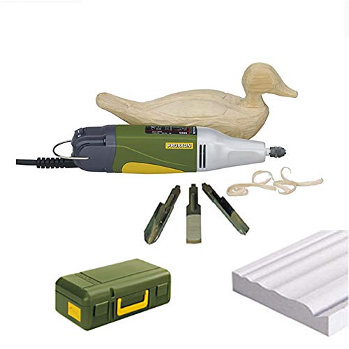 Preisvergleich Produktbild PROXXON Schnitzmaschine / Motorschnitzgerät MSG inklusive 3 japanische Messereinsätze, Multiform-Abziehstein für messerscharfe Schneiden und Koffer