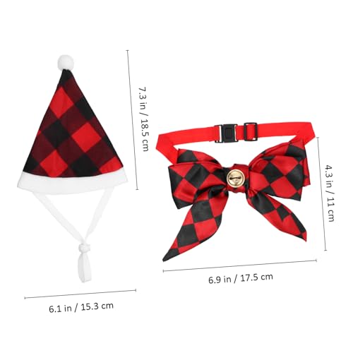 Disfraz navideño para mascotas con gorro y pajarita miniatura 2