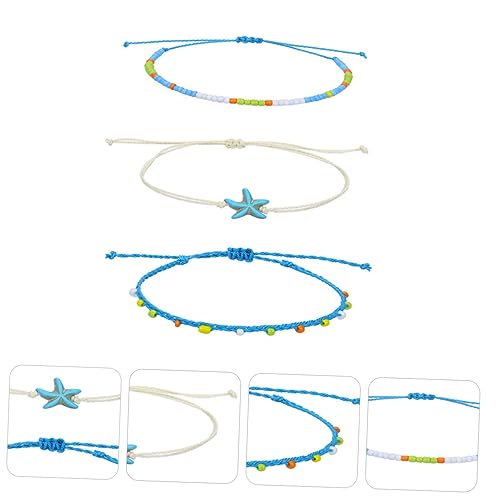 Chaîne de pieds 3pc, bracelet à cheville ajusté et accessoire bijoux chaussures - 6