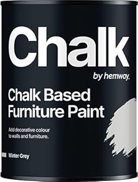 Hemway - Chalk Based Furniture Paint - Winter Grey | Chalky Matt Shabby Chic Finish for Interior & Exterior Home Decor | Quick Dry & All-in-one | 1 L