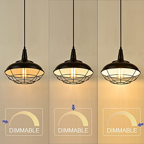 Hmvpl Plug In Hanging Light Fixtures, Black Cage Plug In Pendant Light, Metal Outdoor Chandelier For Gazebo Porch, Industrial Farmhouse Hanging Lamp For Kitchen Island Dining Room Bedroom Sink Hallway #TOP1