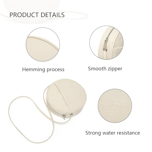 Image of Circle Crossbody Bag for Women NYLON Circle Purse with Zipper Adjustable Knot Shoulder Straps