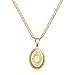 Barzel 18K Gold Plated Oval Locket Necklace Photo Book Necklace with Mariner Chain - Made in Brazil (Oval, 18 Inches)