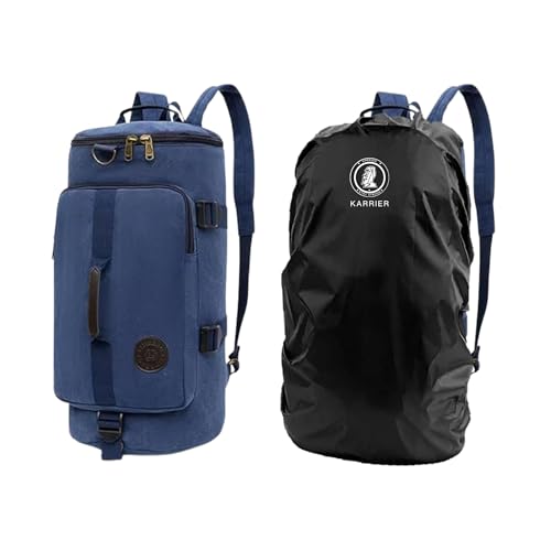 Image of KARRIER Denim Travel Backpack | Multipurpose Duffle, Trekking, Camping, Cycling, Tourist & Tactical Rucksack for Men & Women