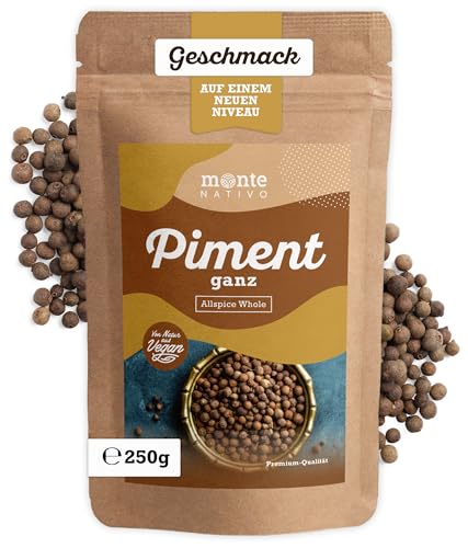 Pimienta de Jamaica Monte Nativo (250g) - Pimienta de Jamaica ideal para pan de jengibre - Allspice - Especias secadas cuidadosamente y aromáticas, ideales para cocinar y condimentar
