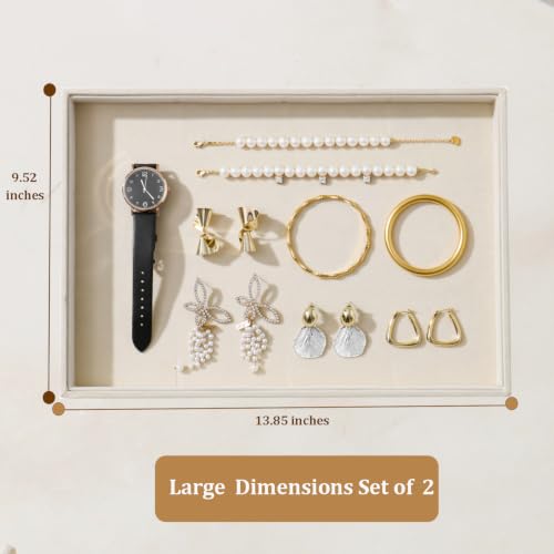 Image of Large Velvet Jewelry Tray Display Drawer Inserts 2 Pack