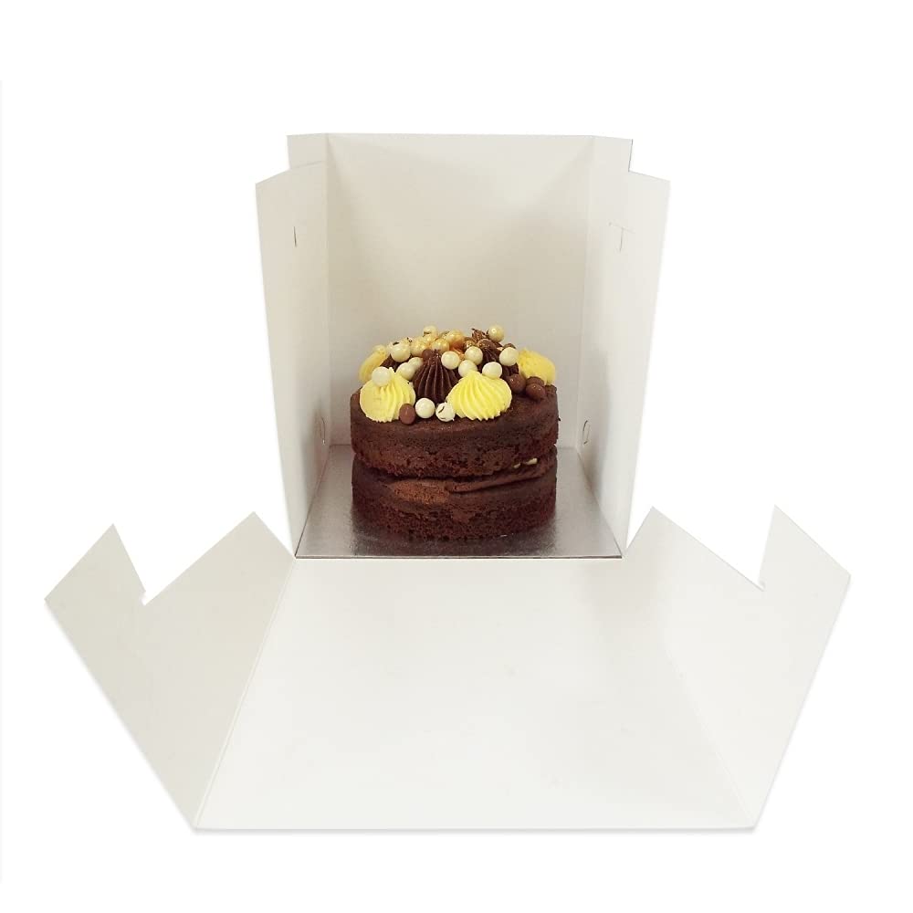 The Cake Decorating Co. White Tall Extra Deep Cake Box With Window 8"