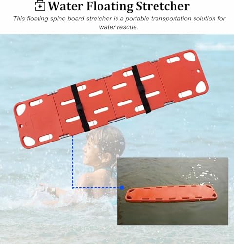 Tragbare Trage – tragbares Spineboard, Faltbare Wassertrage, schwimmende Notfalltrage (2-Fach faltbar)