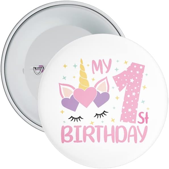 6th Birthday Badge Unicorn Themed My Birthday Badge Girl (6th Birthday)