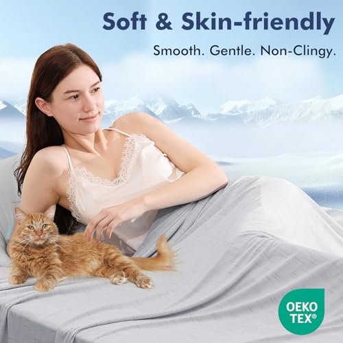Image of Elegear Double-Sided Arc-Chill 3.0 Cooling Blanket for Hot Sleepers, King | Q-Max>0.5 Cooling Fabric, Absorbs Heat to Keep Body Cool, Lightweight Summer Blankets for Night Sweats & Menopause, 108 inchx90 inch