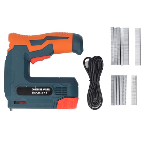 Electric Staple, 2000mAh Cordless Brad Nailer with 3 Safety Switches, USB Charging Port for Upholstery and Carpentry, Versatile Electric Nail for Various Materials