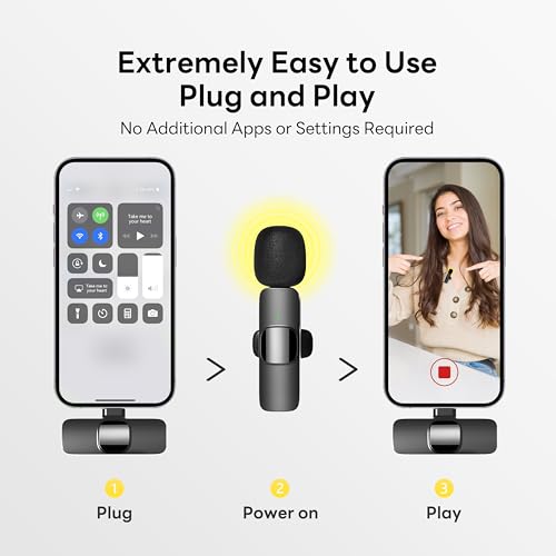 Microfono Lavalier Wireless Per IPhone - Set 2 Trasmettitori Con Custodia Ricarica - Foto 2