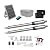 JUJIANG C01 Solar Gate Opener with Batteries & Solar Panel for Dual Swing Gates Up to 440lb per Arm Automatic Gate Opener with Remote Complete Kit Light Duty Automatic Gate Openers Solar Powered