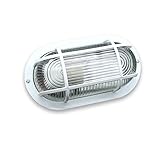 aplique de vidrio ovalado 230 VAC Aplique oval de pared para exterior 60 W (blanco)