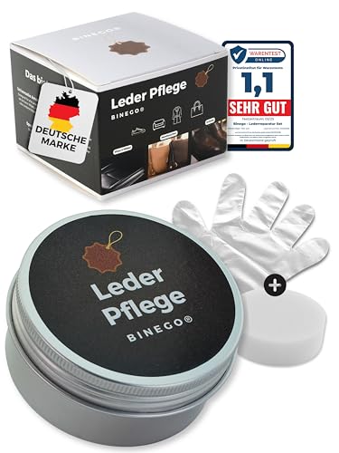 Binego® Lederpflege Set Leder & Kunstleder Pflegemittel - NEUHEIT - | Lederschaum Reinigung & Pflege Lederreiniger für Auto Sofa Schuhe