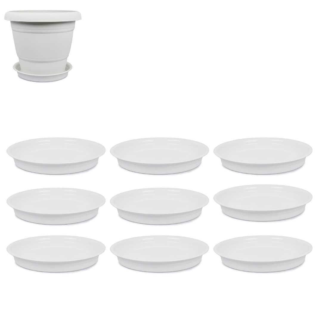 SPYLARKS™ Good Duty Planter Gamla Bottom Plate/Tray/Saucer Base Plate/Drip Tray for Flower Pots-White (6inch) (Pack of 9) (B0B126G1HM) Amazon Price History, Amazon Price Tracker