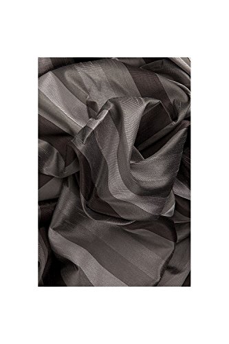 Rideau rayé multicolore 135x240cm décoration fenêtre oeillets taupe - 4