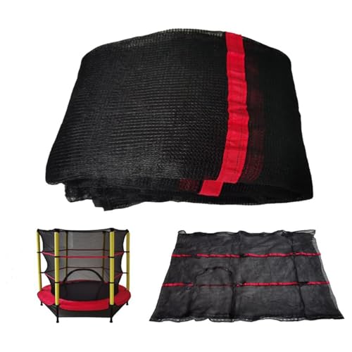 FSDIYU Rete Ricambio Trampolino, Rete di Protezione per Trampolino Resistente agli Strappi e ai Raggi UV, Diametro 140 cm / 55 Pollici, Altezza 130 cm,55 inch,Black