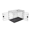 Amazon Basics Durable, Foldable Metal Wire Dog Crate with Tray, Double Door, 36 x 23 x 25 in, Black
