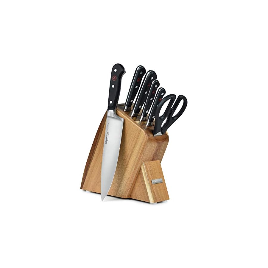 Wusthof-Classic-7-Piece-Slim-Knife-Set-with-Acacia-Block Wusthof Classic 7 Piece Slim Knife Set with Acacia Block