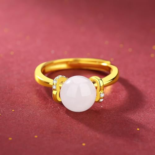 Bague en argent Sterling S925 pour femme ornée d'une calcédoine fine