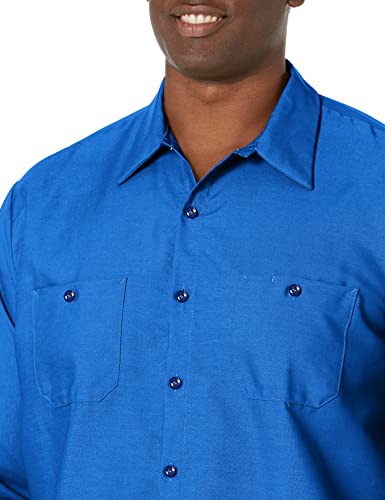 Image of Red Kap Men's Long Sleeve Industrial Work Shirt | Moisture Wicking Button Up, Wrinkle Resistance Fights Fading & Stains