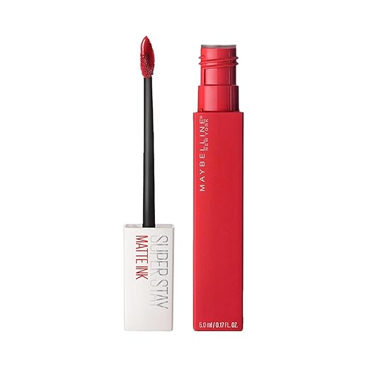 Maybelline SuperStay Matte Ink Batom Líquido Matte Longa Duração 16H com Aplicador Preciso, Não Transfere e Cor Intensa, Acabamento Matte Confortável, Cor 20 Pioneer Vermelho Clássico, 5ml