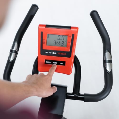 ECODE® Volledig Verstelbare Spinning Hometrainer - Indoor Fiets met Variabele Weerstand - Stationaire Fietsen met Hartslagmeter, Scherm, Voetriemen en Transportwielen - Afbeelding 5