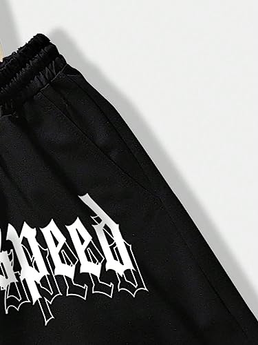 GORGLITTER Men's Shorts Set 2 Piece Outfits Graphic Tee and Drawstring Waist Track Shorts Set Streetwear4