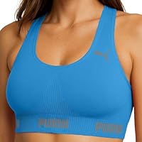PUMA Top Nadador Academia Sem Bojo Sem Costura Microfibra Poliamida Feminino Adulto, 1 - Azul, GG.