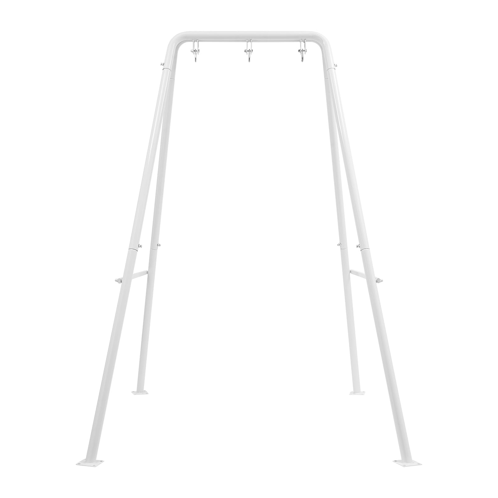 Telaio per poltrona sospesa bianca, pieghevole, triangolare in metallo, per interni ed esterni, camera da letto, balconi, giardini, cortili, 134 x 118 x 178 cm