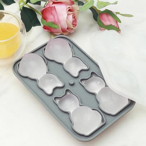 Molde para Cubos de Hielo Silicona Gato 3D Grande miniatura 5