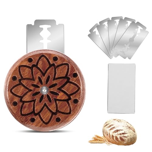 Gjinxi Bread Lame Sourdough Scoring Tool, Wooden Dough Scoring Knife